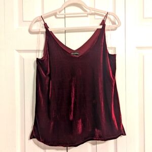 Shinestar Deep Red Velvet Camisole Size medium